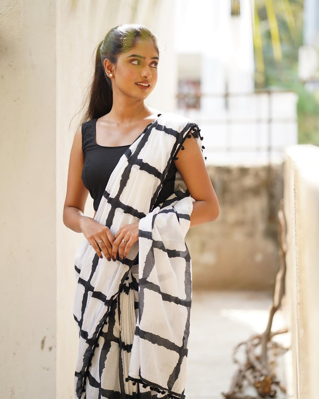 Handloom cotton printed saree-Anika