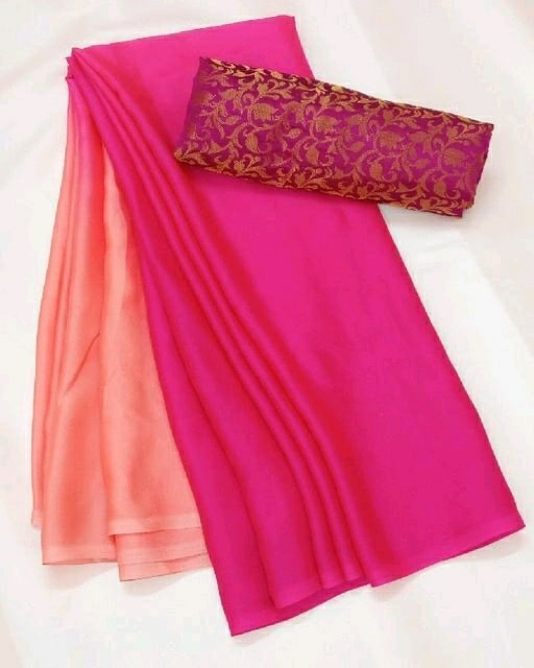 Dual shaded saree-Pink