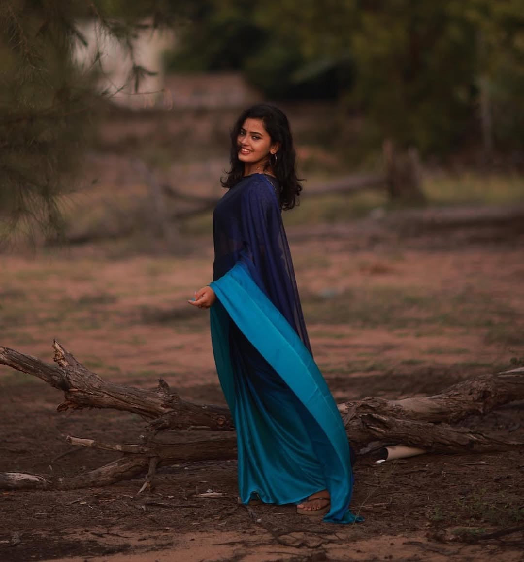 Dual shaded saree-Blue