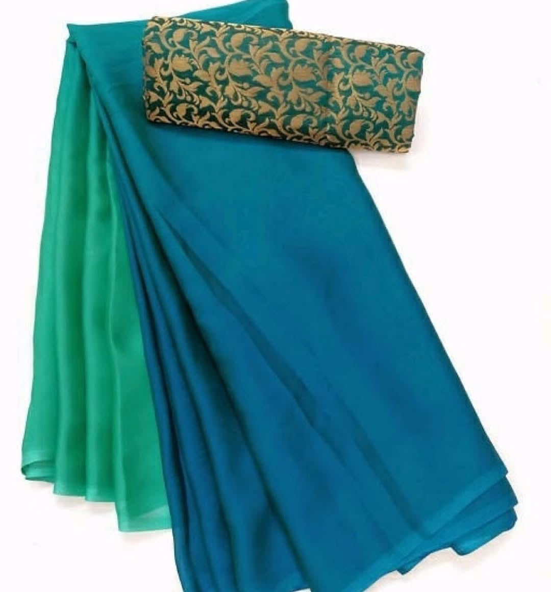 Dual shaded saree-Green