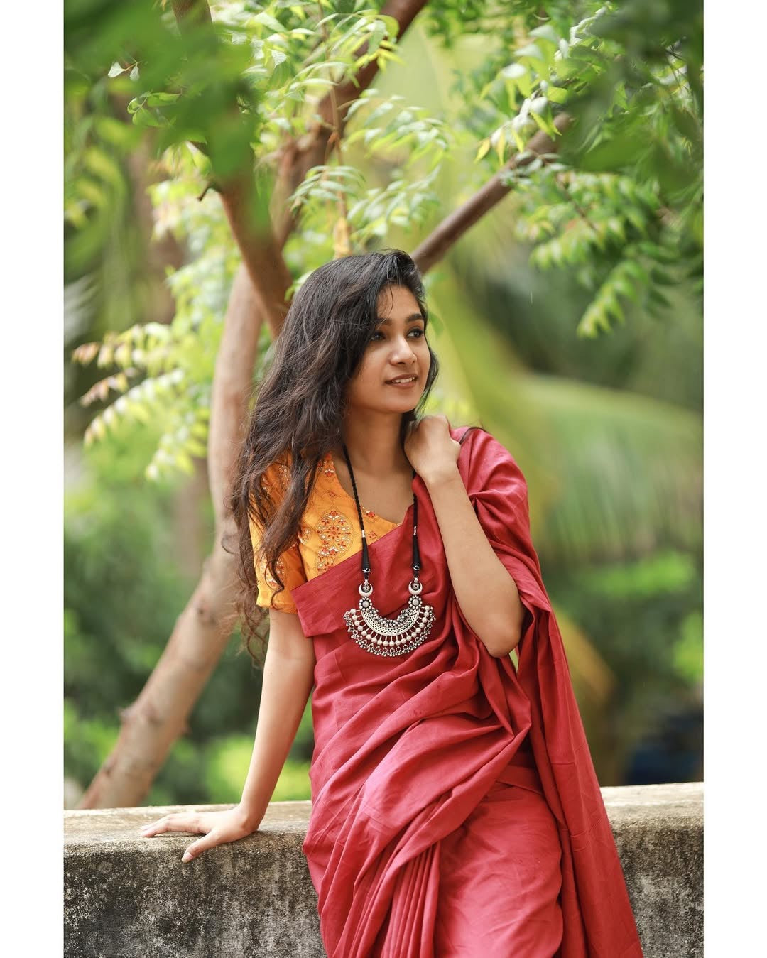 Soft cotton saree-Maroon