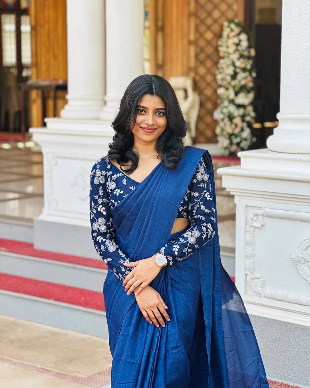 Silk cotton saree-Blue