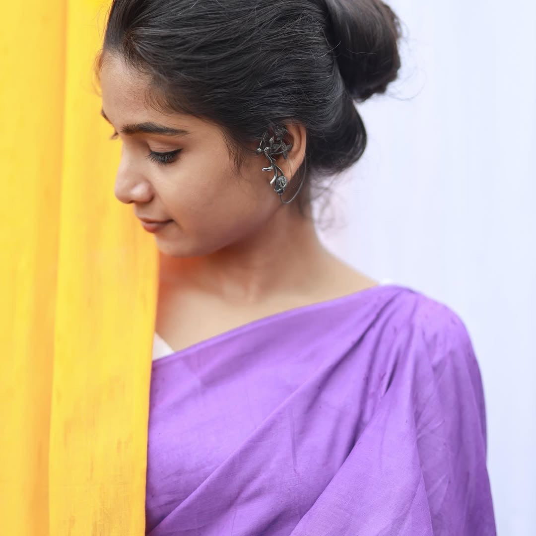 Soft cotton saree-Lavender