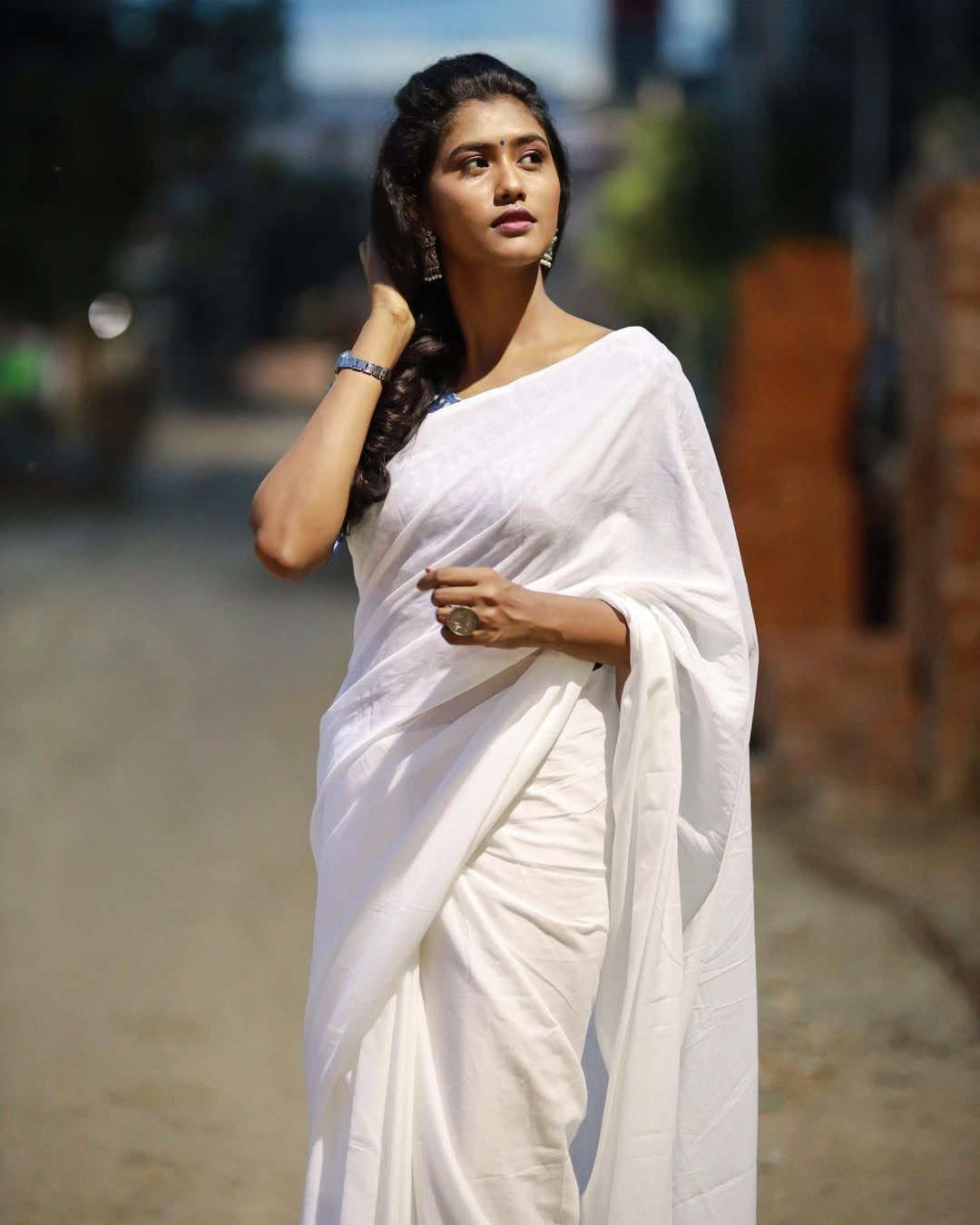 Soft cotton saree-Off white