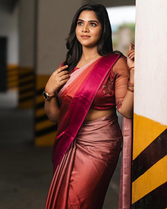 Dual shaded saree-Pinkish